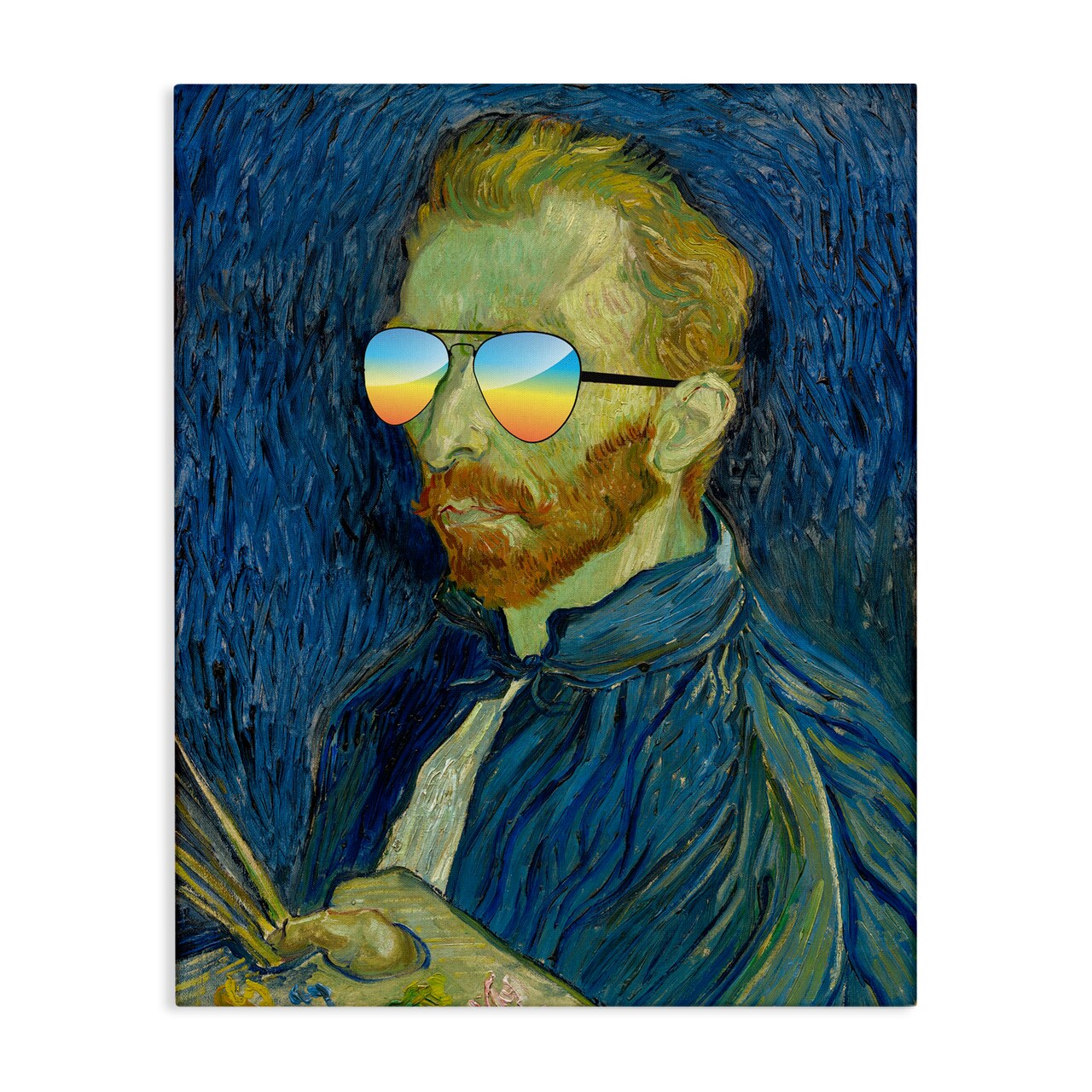 Stupell Industries Funny Van Gogh Sunglasses Canvas, design by Masters Redux
